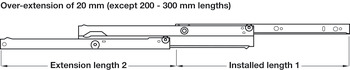 Roller Drawer Runner Base Full 50kg 550mm Wht - view 5