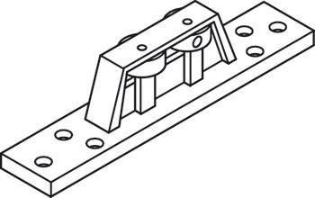 Top Guide for Sliding Interior and Exterior Doors Straightaway 720 Bottom Rolling System Neoprene wheels with aluminium frame
