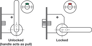 Lever Handle Indicator and Lock Set with Large Safety Pattern Lever Handle Satin stainless steel finish - view 3