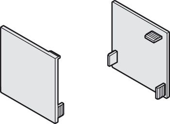 End Caps for Sliding Wooden and Glass Interior Doors Slido Classic Top hung system Aluminium coloured finish