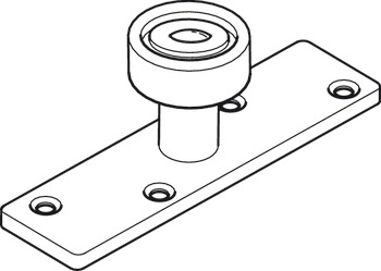 Top Roller Guide for Sliding Interior and Exterior Doors Straightaway Bottom Rolling System Nylon roller Ø 40 mm on steel plate
