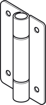 Hinge Height 90mm x Open Width 53 mm 316 L Cubicle Fittings PBA Stainless steel fittings for 13 mm board partitions Unsprung - view 3