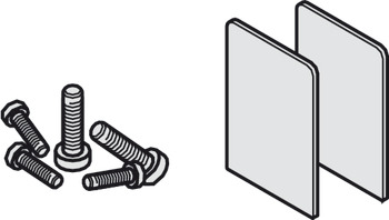 Fixing Set for Sliding Interior Glass Doors Hawa-Porta 100 GWF Top hung system Silver anodised aluminium
