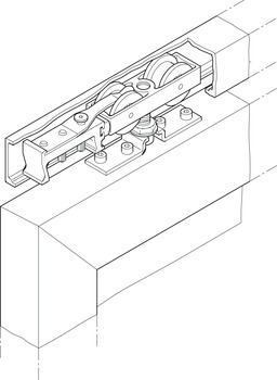 Fitting Set for Sliding Metal Interior Doors Hawa-Junior 80/M Top hung system For 1 door