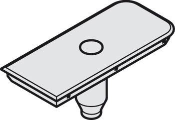 Mounting Plate for Sliding Interior Glass Doors Hawa-Porta 100 GW Top hung system Cover for track cut out