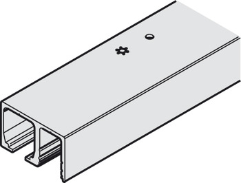 Top Track for Sliding Interior Glass Doors with Fixed Glass Panel Hawa-Junior 120/GP Top hung system Length 3000 mm