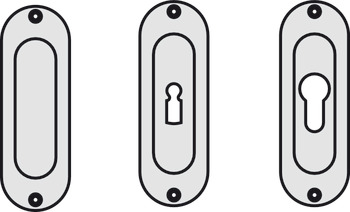 Pull Handle Flush 120 x 40 mm Aluminium FSB Suitable for sliding timber doors Silver anodised - view 4