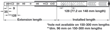 Ball Bearing Drawer Runners Full Extension Load Capacity 42-45 kg Accuride 3832DO Installed length 300 mm load capacity 42 kg (tested 80000 cycles) - view 5