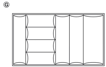 Plastic Cutlery Insert for Nominal Depth 500 mm for Cabinet Width 300-1000 mm With horizontal cutlery compartments Size 90/60 for cabinet width 900 mm - view 5