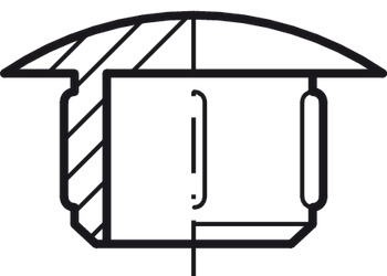 Cover Cap for Ø 12 mm Blind Hole For push fitting White RAL 9010 - view 5