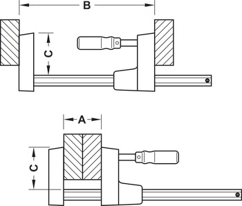 Clamp UniKlamp Bessey Clamping width: 160-600 mm spreading width: 172-720 mm Opening 600 depth 80 mm - view 3