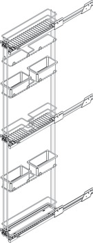 Pull Out Unit with Storage Baskets for 150 mm Cabinet VS TAL WIRO Broom with baskets and broom suspension Left hand - view 2