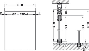 Fitting Set for Sliding Glass Interior Doors Hawa-Junior 40/GL Top hung system For 1 door - view 5
