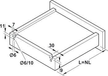 MX Slim A30 Drawer Runner Full SC 270mm SZP - view 4