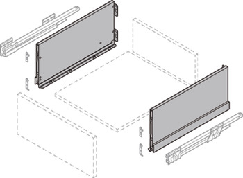 NPS Drawer Sides 250/500mm Silver 1pr - view 3