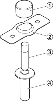 Door Stop Magnetic Concealed Brushed chrome plated - view 5