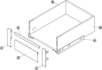 Cross Rail Matrix Box Slim A For drawer side height 175 mm Anthracite - view 4