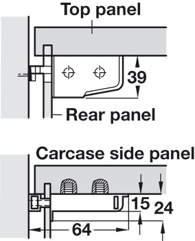 Cabinet Hanger 2-Way DF RH 65kg Plastic CrWht - view 2