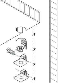 Tab 18 Shelf Connector 16mm Plug Zinc Alloy NP - view 4