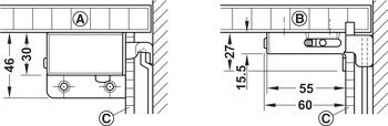 Cabinet Hanger SF LH upto 104kg 2pc SNP - view 2