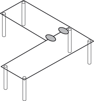 Table Top Connecting Fitting Modular Powder coated zinc Dark grey finish - view 4