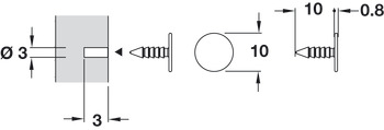 Plate for Magnet or K Push Door Catch Knock In with Ø 3 mm Pin Galvanized steel - view 2