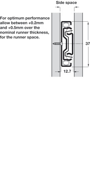 3732 BB Drawer Runner Full 40kg 600mm Bright Zinc Plated - view 4