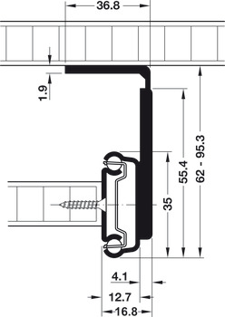 2109 FD Keyboard Run Sgl 35kg 350mm Bright Zinc Plated - view 5