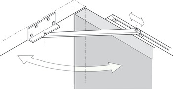 OH Door Holder Inward 90-130D Silver - view 3