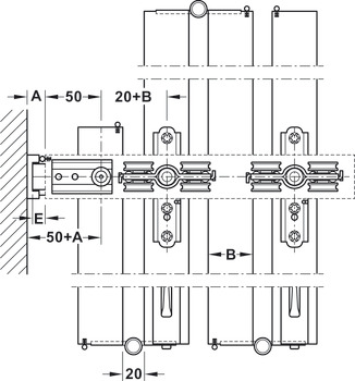Fitting Set for Folding Interior Doors Slido W-Fold32 100T Top hung system Basic set for systems with bottom track - view 4