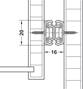 Ball Bearing Drawer Runners Full Extension Load Capacity 13-20 kg Accuride 2431 Low profile: 20 mm high Installed length 300 mm load capacity 20 kg - view 5