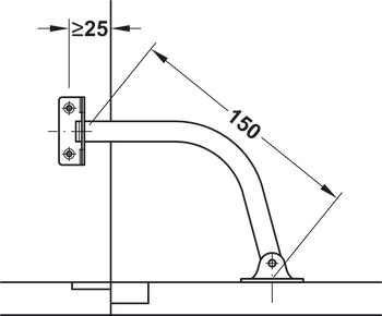 Lid Stay Steel Also for use as a door restraint Left hand mounting - view 5
