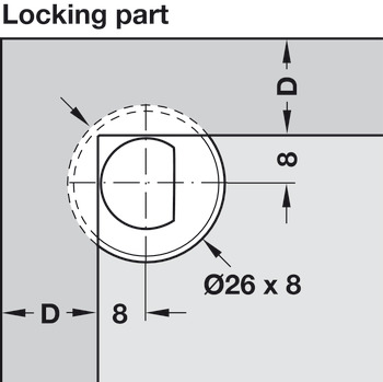 PUSH Door Catch - Locking Part Plastic Grey - view 2