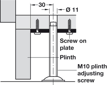 Screw-On Plate M10 60x16mm Galvanised Steel - view 5