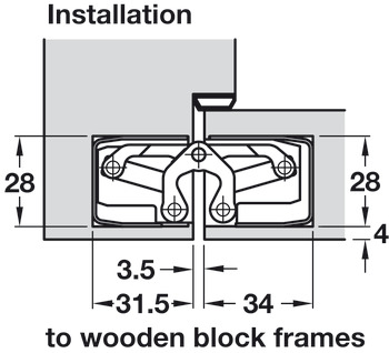 3D Hinge 180° Aluminium Zinc Diecast and Steel Tectus TE 340 3-way continuous adjustment Polished brass plated - view 5