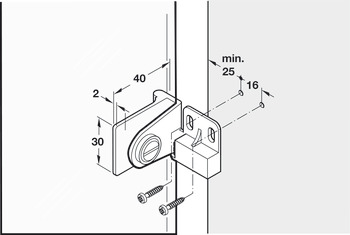 170D Glass Door Middle Hinge PCP - view 3