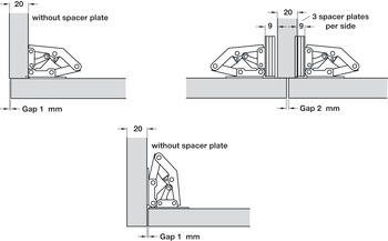 Concealed Hinge 90° Easy Mount Steel Unsprung - view 5