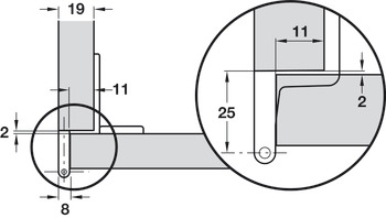 Exposed Axle Hinge Arm 270° Single Pivot Quick Mounting Aximat 300 Order hinge arm and cup separately - view 2