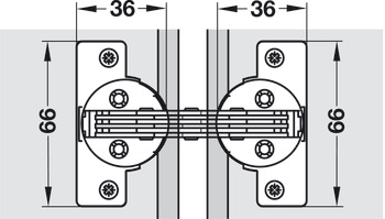Mitred Hinge Opening angle 120° For 22.5° mitre applications Screw fixing - view 3