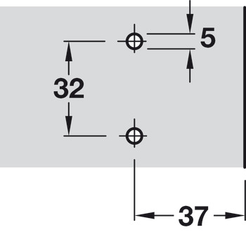 Mounting Plate Cruciform for Häfele 270° Hinge Keyhole Fixing Height 0 mm Pre-mounted Euro Screws - view 2