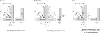 Concealed Cup Hinge 110° for Thin Doors Tiomos M9 With integrated damper Tiomos Night - anthracite - view 4