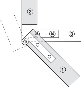 Corner Pivot Hinge 250° Without Stop Straight Outer Knuckle Brass Length 50 mm - view 3