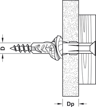 Universal Wall Plug Fischer UX Length 50 mm drill Ø 8 mm drill depth min. 60 mm dim. A(min) 9.5 mm - view 3