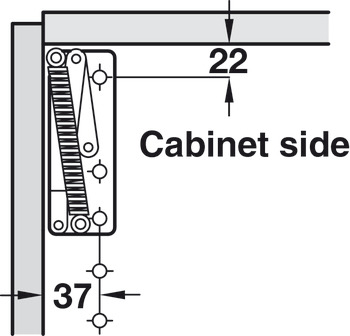 Flap Hinge Swing Up Sprung Right Hand or Both Sides Steel Sprung both sides force 2x 180 N 504.43-0004 - view 2