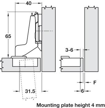Nexis 95D Hinge Clk INS Sprung Hos - view 3