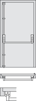 Panic Bolt Single Exit Only for Doors Max. 2400 x 1220 mm (HxW) Startec Suits either hand Satin stainless steel - view 3