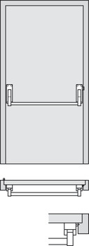 Panic Latch Single Exit Only for Doors Max. 1220 mm Wide Startec Suits either hand Silver epoxy powder coated - view 3