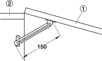 Lid Stay with Guide Slot for Wooden Flaps Suitable for use as a door restraint Left handed mounting - view 5