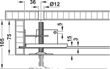 Plinth Adj w Supp Bracket M10x80mm Galvanised Steel - view 4