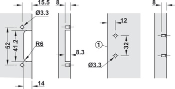 Specialist Hinge 240° Grade 304 Stainless Steel for Thin Doors With automatic closing spring Half overlay mounting screw fixing - view 4